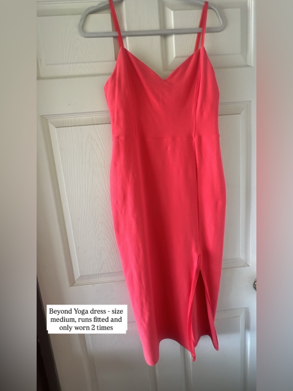 Beyond Yoga Vibrant red Coral Slip Midi Dress